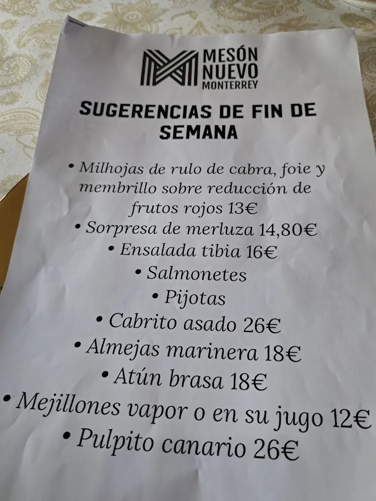 Menu_Meson Monterrey_Villafranca de los Barros_image_1
