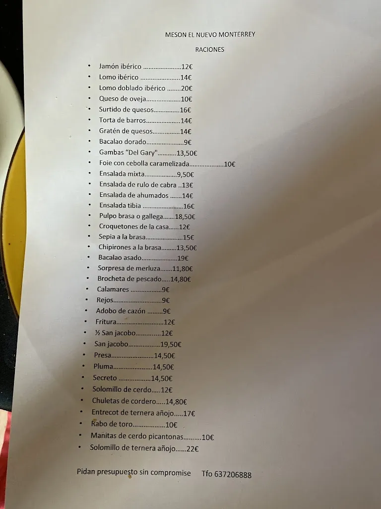 Menu_Meson Monterrey_Villafranca de los Barros_image_3