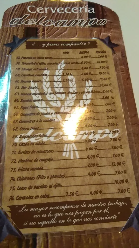 Menu_Cerveceria Delcampo_Villafranca de los Barros_image_1