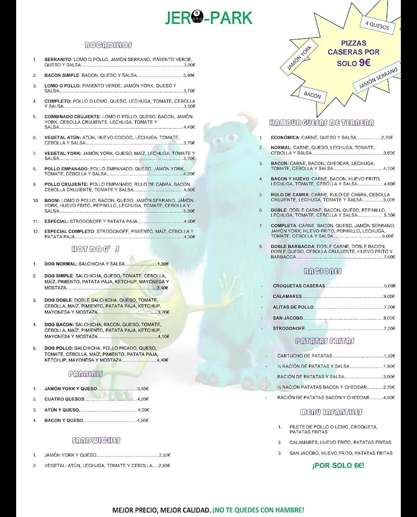 Menu_Bocateria Jero-Park_Villafranca de los Barros_image_1