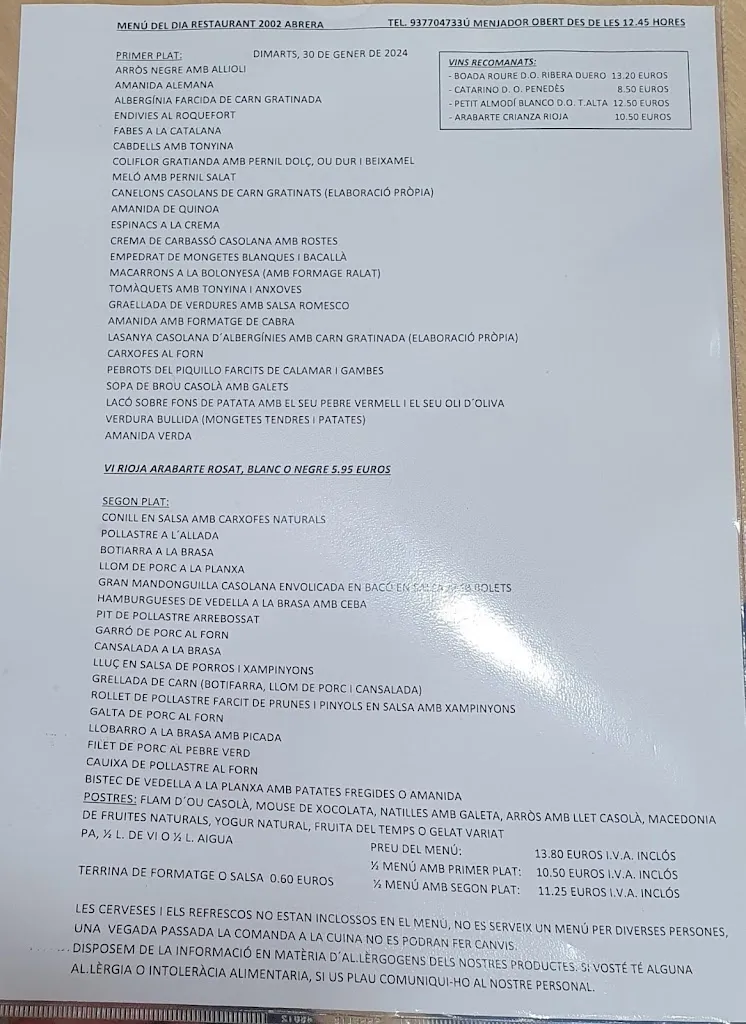Menu_Restaurante 2002_Abrera_image_2