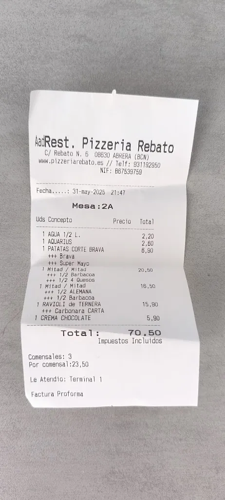 Guille carrera_Pizzeria Rebato_Abrera_review