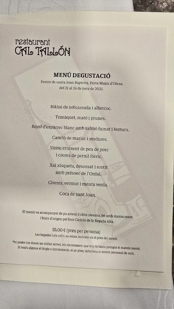 Menu_Restaurant Cal Tallón_Abrera_image_1
