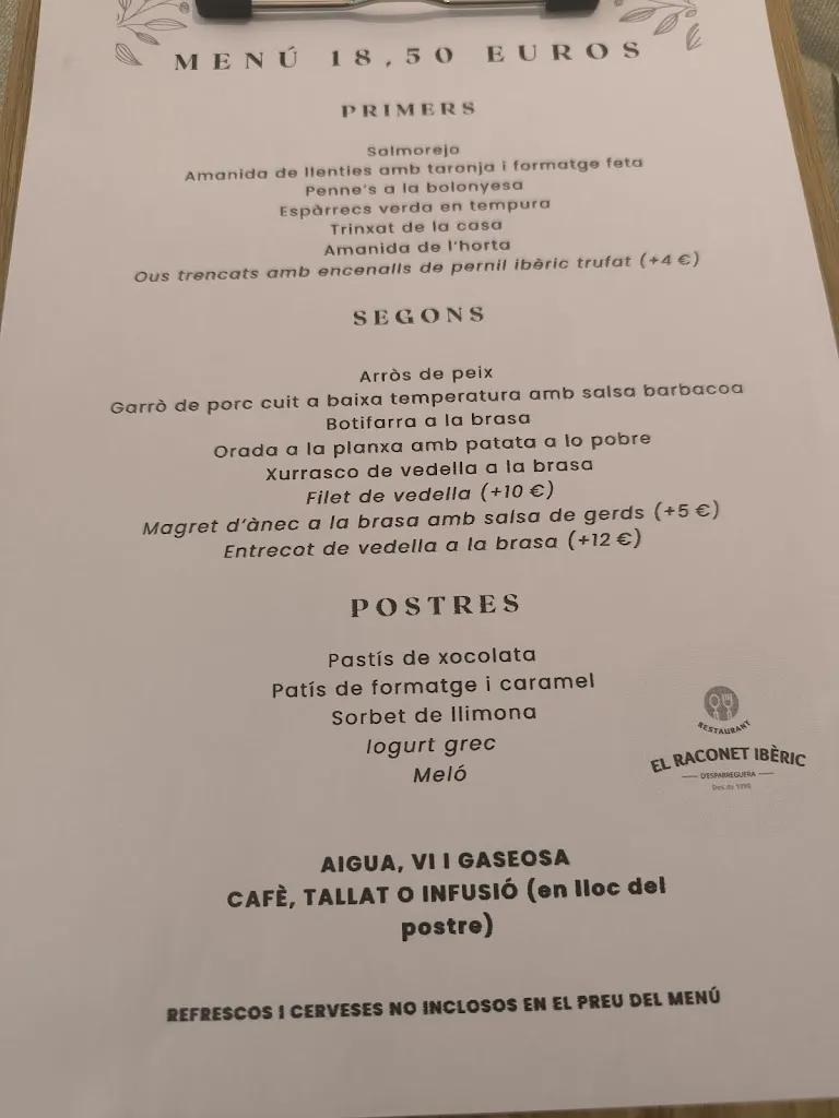 Menu_El Raconet Ibèric d'Esparreguera_Abrera_image_2
