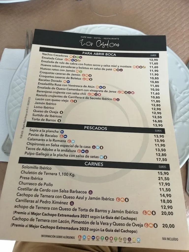 Menu_Hotel Restaurante los Cazadores_Zafra_image_1