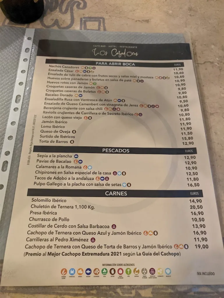 Menu_Hotel Restaurante los Cazadores_Zafra_image_4