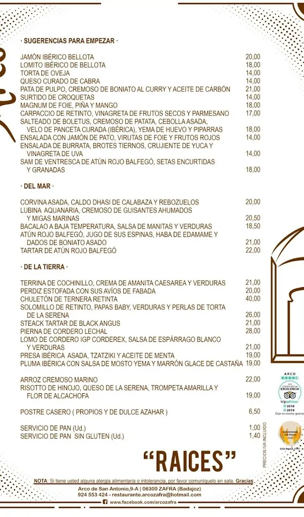 Menu_Arco Restaurante_Zafra_immagine_3