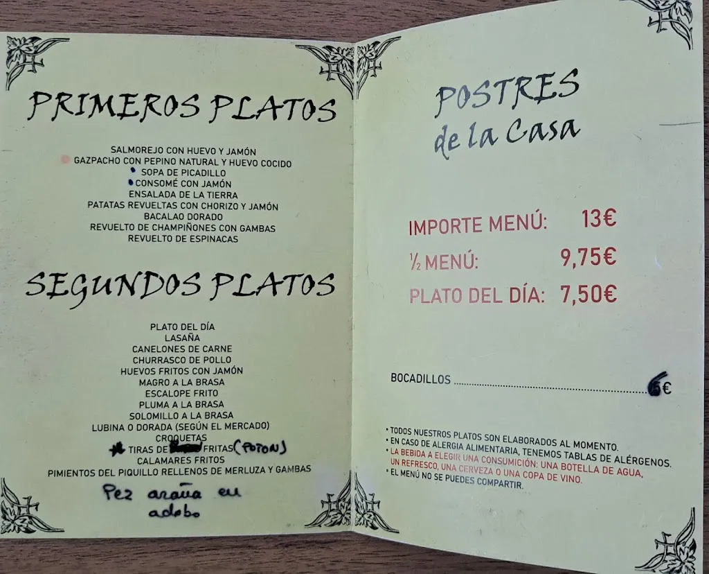 Menu_RESTAURANTE CASA VENANCIO ZAFRA_Zafra_image_3