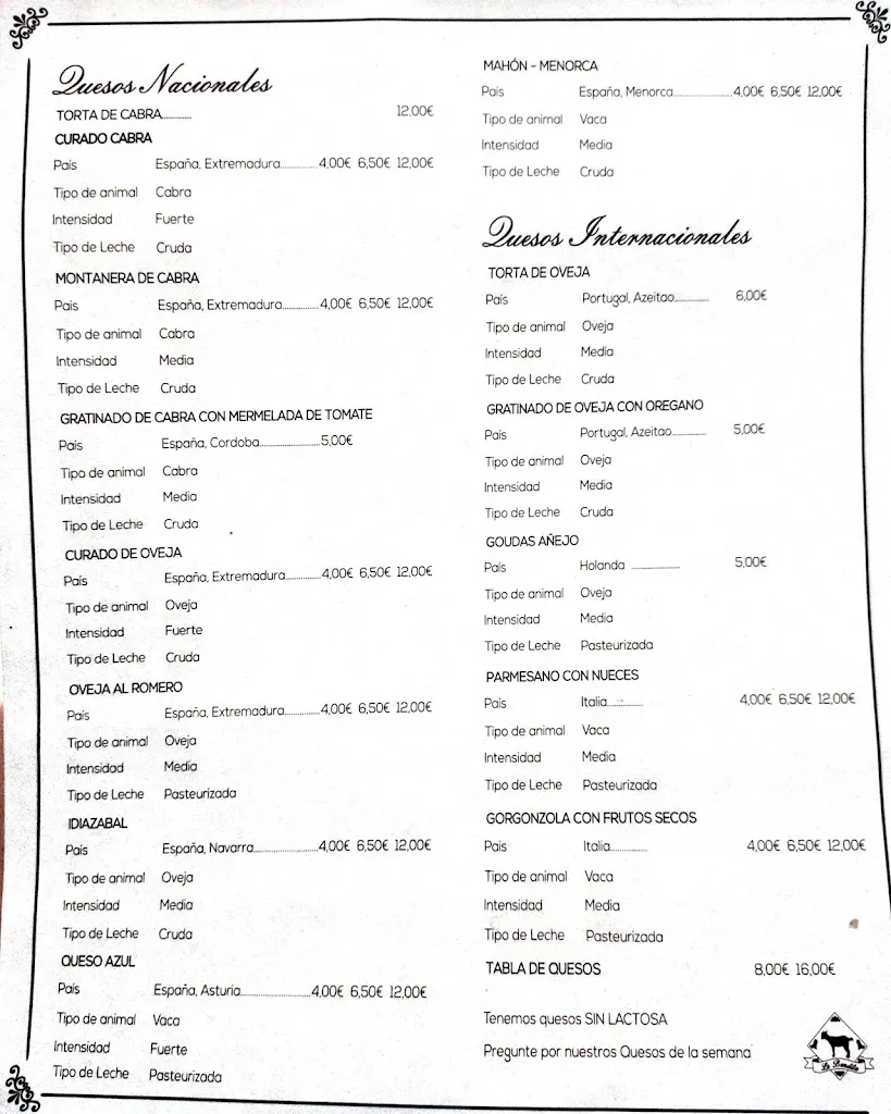 Menu_Quesería Bar La Bendita_Zafra_image_1
