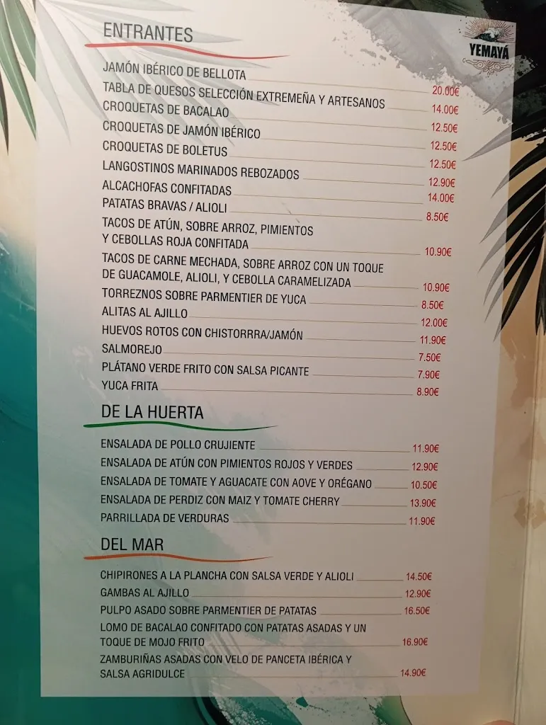 Menu_Restaurante Yemayá_Zafra_image_1