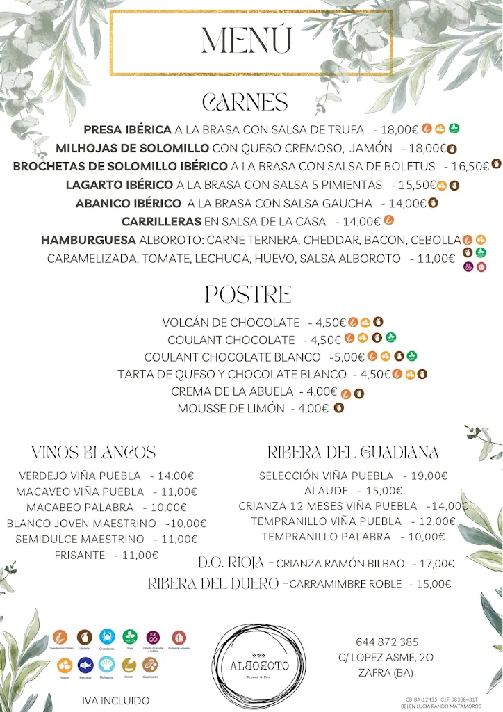 Menu_Restaurante Alboroto_Zafra_immagine_2
