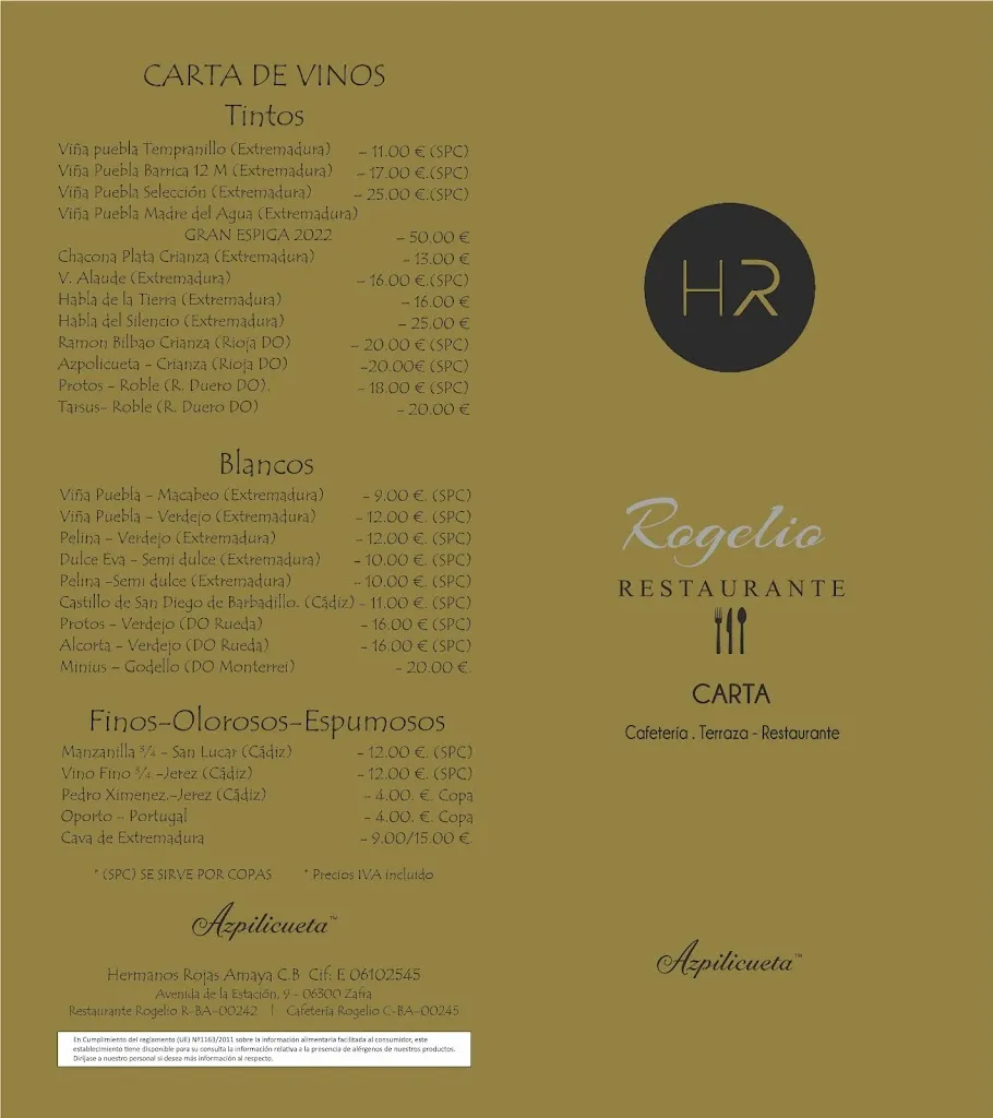 Menu_Cafetería Restaurante Rogelio_Zafra_immagine_2