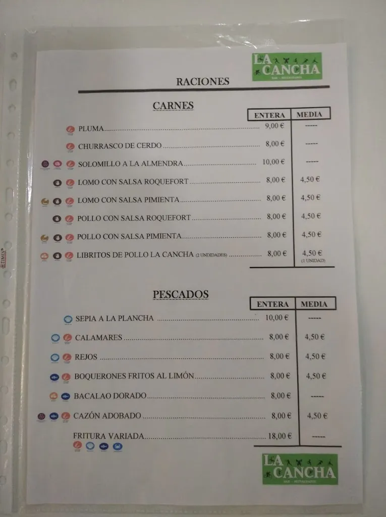 Menu_Bar Restaurante La Cancha_Zafra_image_1