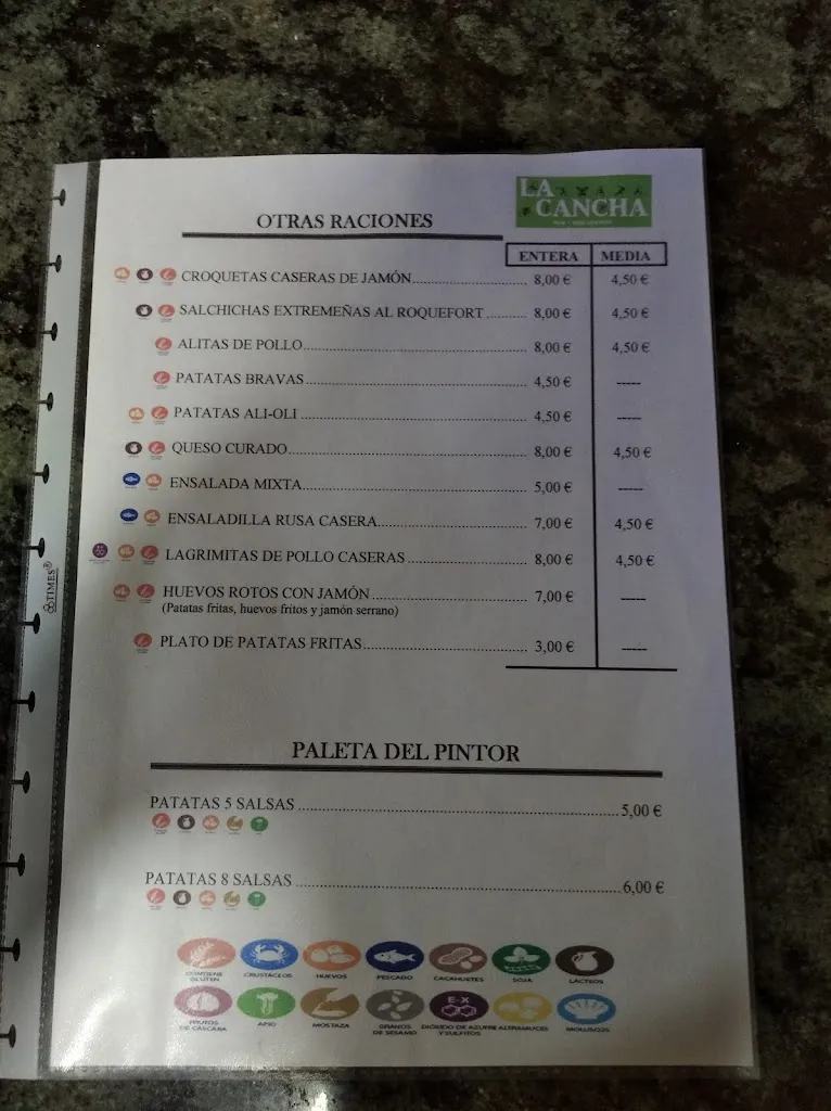 Menu_Bar Restaurante La Cancha_Zafra_image_4