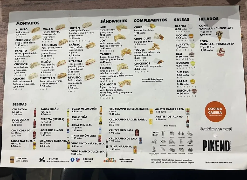 Menu_Pikend Pizza Restaurante_Zafra_immagine_3