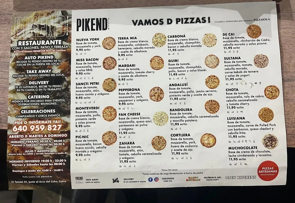 Menu_Pikend Pizza Restaurante_Zafra_immagine_4