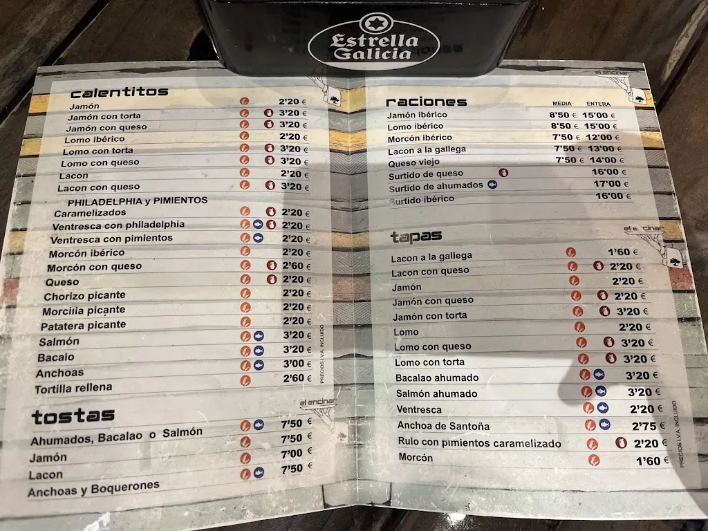 Menü_Bar El Encinar Plaza_Zafra_Bild_1