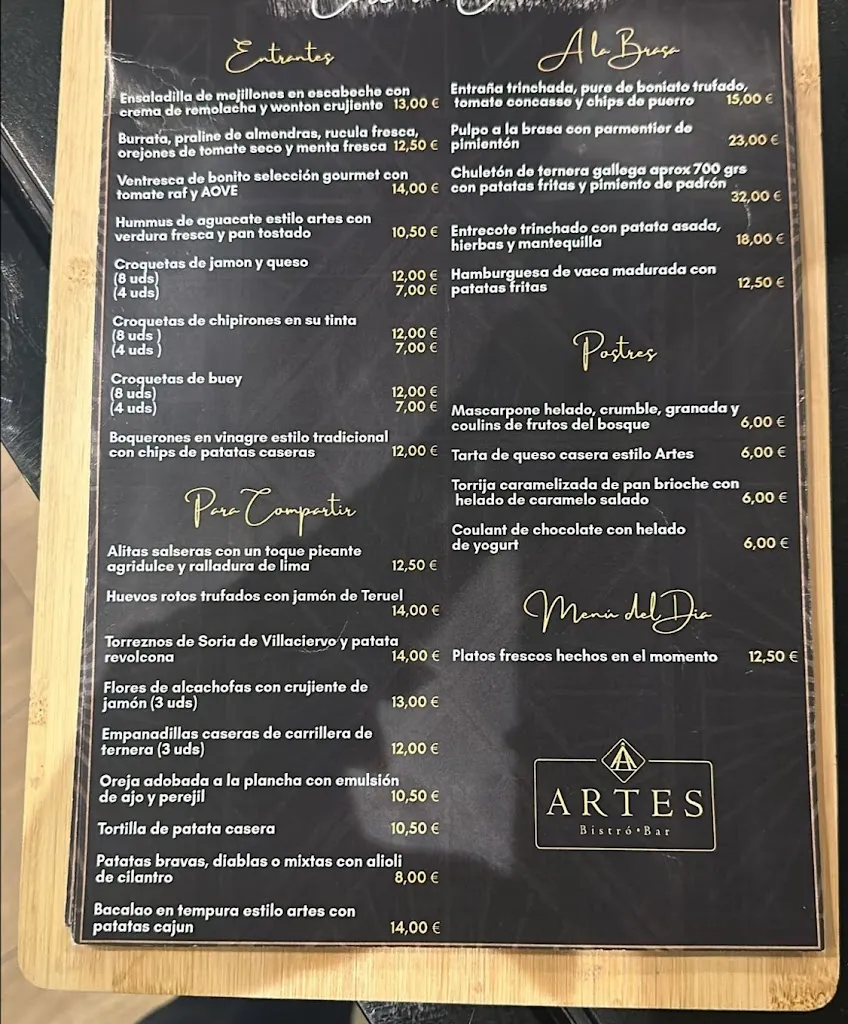 Menu_Artes Bistró Bar_Artés_image_1