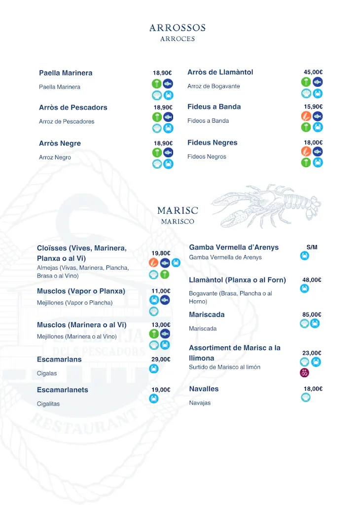 Menu_Els Pescadors - La Llotja_Arenys de Mar_image_1