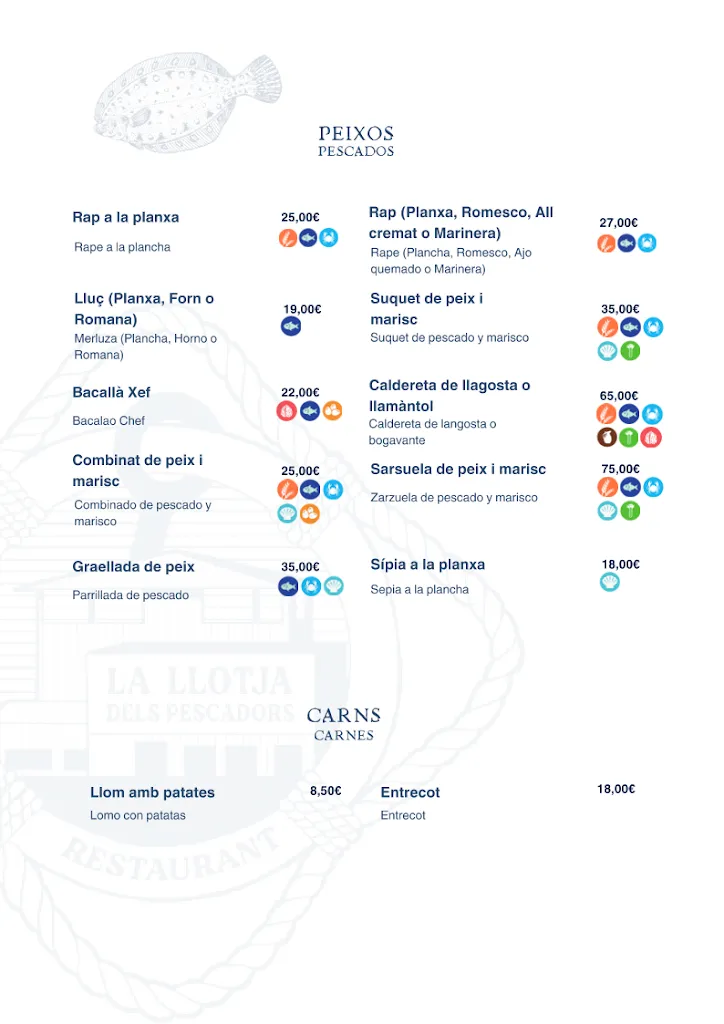Menu_Els Pescadors - La Llotja_Arenys de Mar_image_4