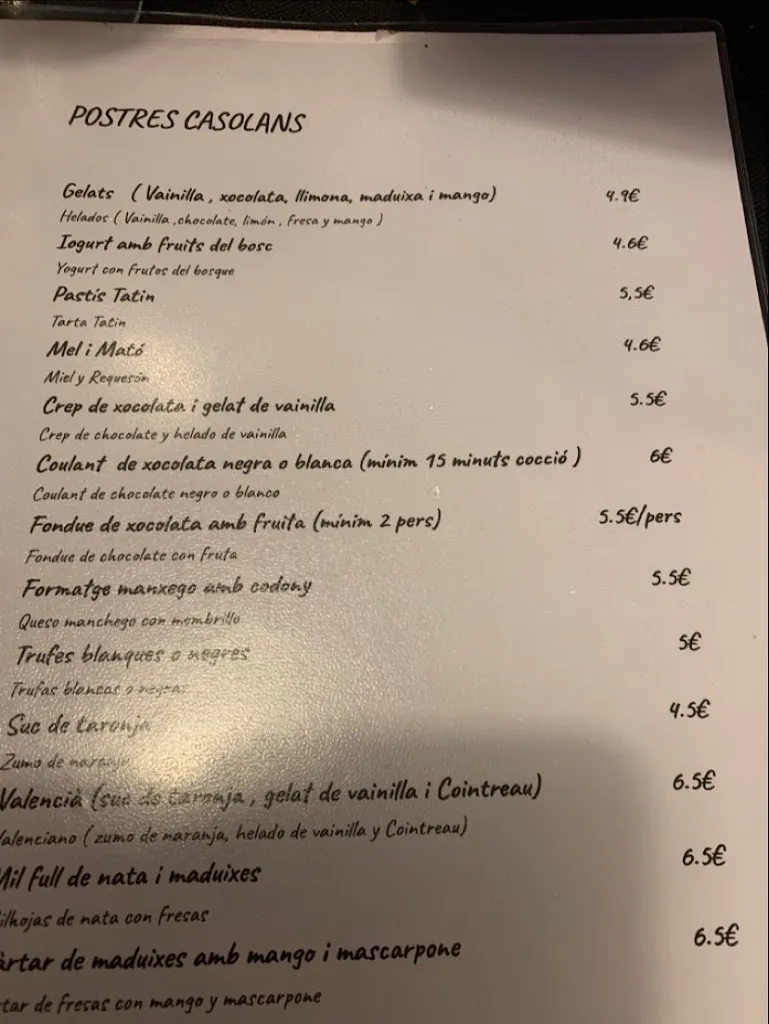 Menu_Restaurant La Raclette_Arenys de Mar_immagine_1
