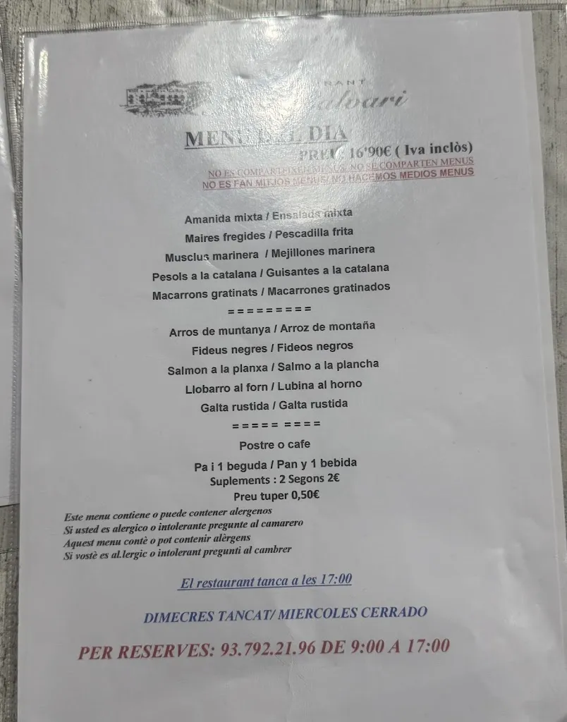Menu_Restaurant Mont Calvari_Arenys de Mar_image_1