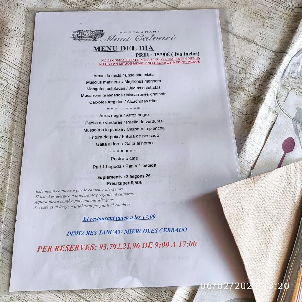 Menu_Restaurant Mont Calvari_Arenys de Mar_image_3