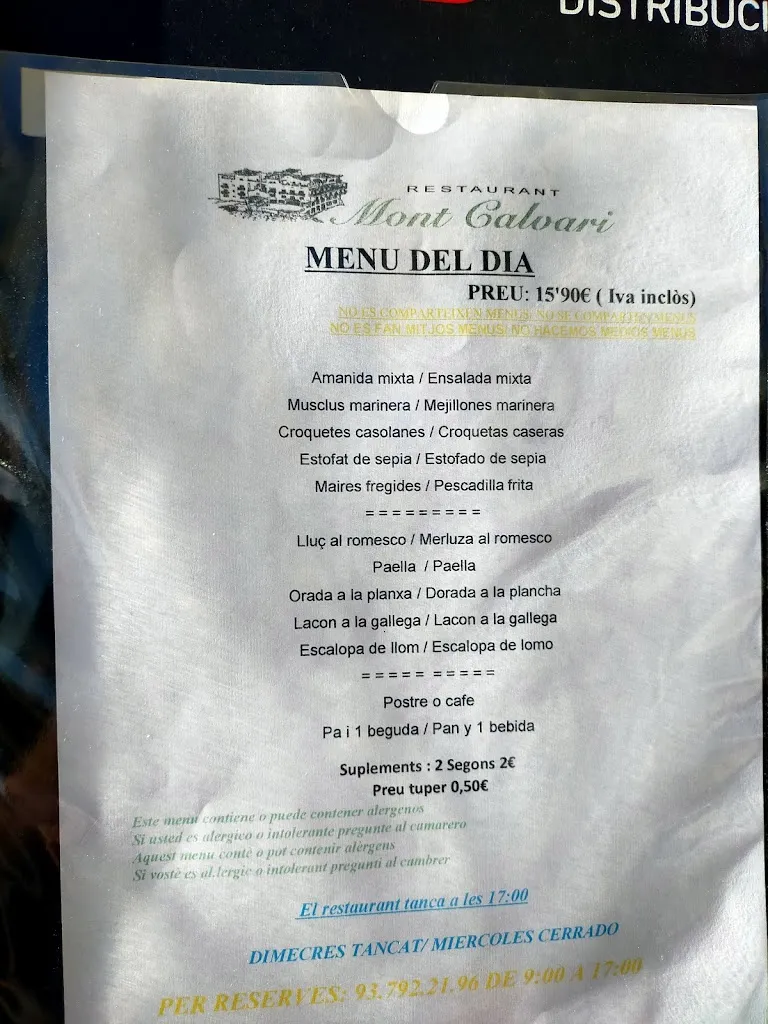 Menu_Restaurant Mont Calvari_Arenys de Mar_image_4