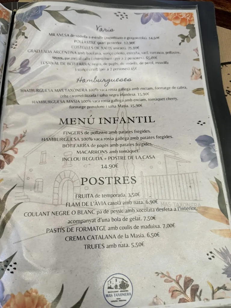 Menu_Mas Taxonera_Arenys de Mar_immagine_2