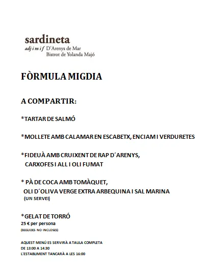 Menu_Sardineta bistrot de Yolanda Majó_Arenys de Mar_image_2