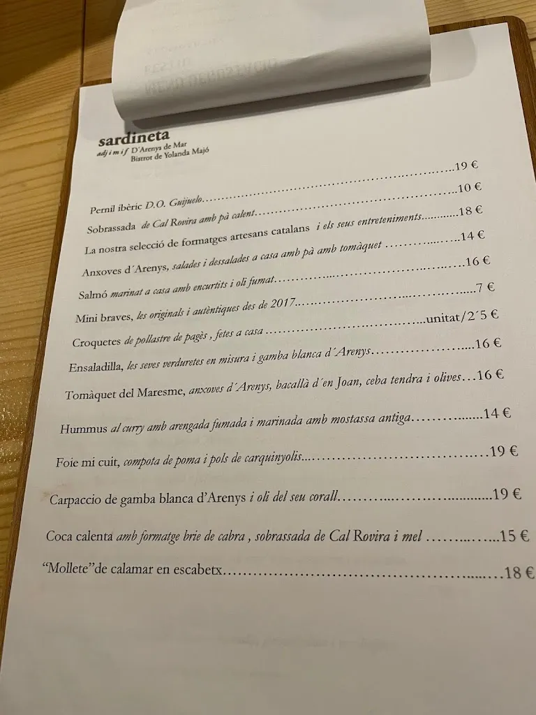 Menu_Sardineta bistrot de Yolanda Majó_Arenys de Mar_image_3