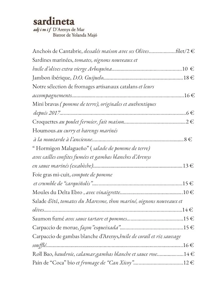 Menu_Sardineta bistrot de Yolanda Majó_Arenys de Mar_image_4