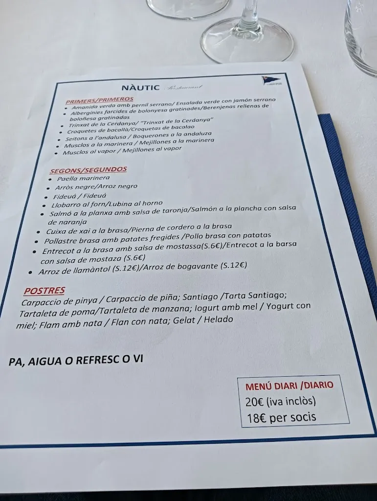 Menu_Restaurant Club Nàutic Arenys de Mar_Arenys de Mar_immagine_1