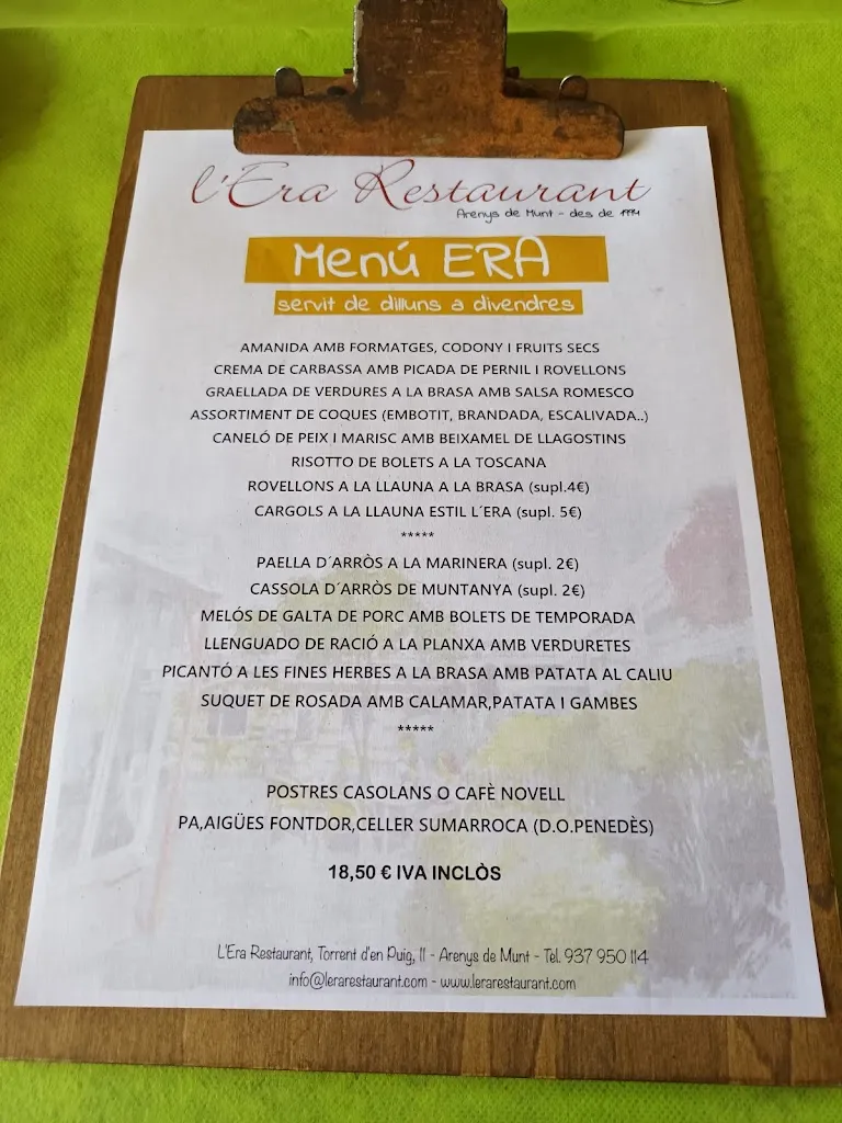 Menu_restaurant l'era arenys de munt_Arenys de Munt_image_3