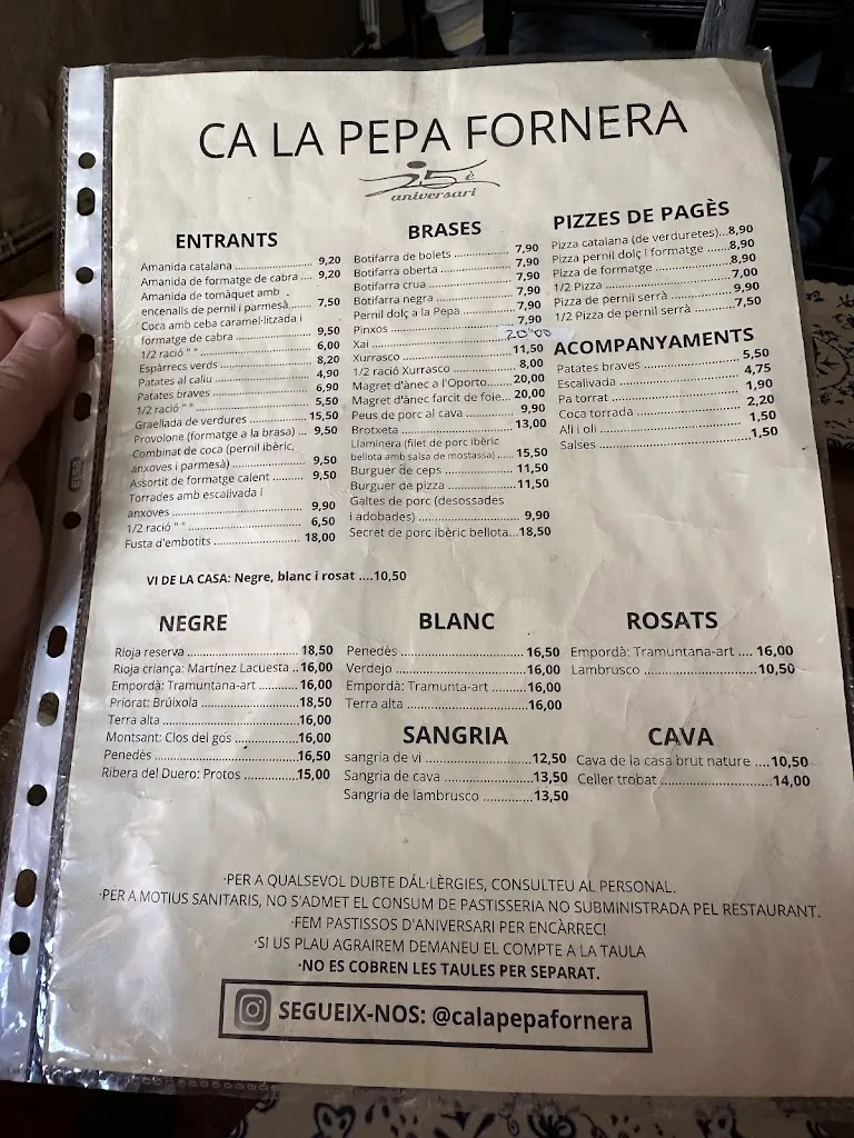 Menu_Restaurant Ca la Pepa Fornera_Arenys de Munt_image_4