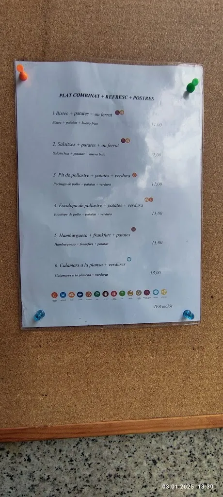 Menu_Bar Restautant LA PUNTAIRE_Arenys de Munt_image_2