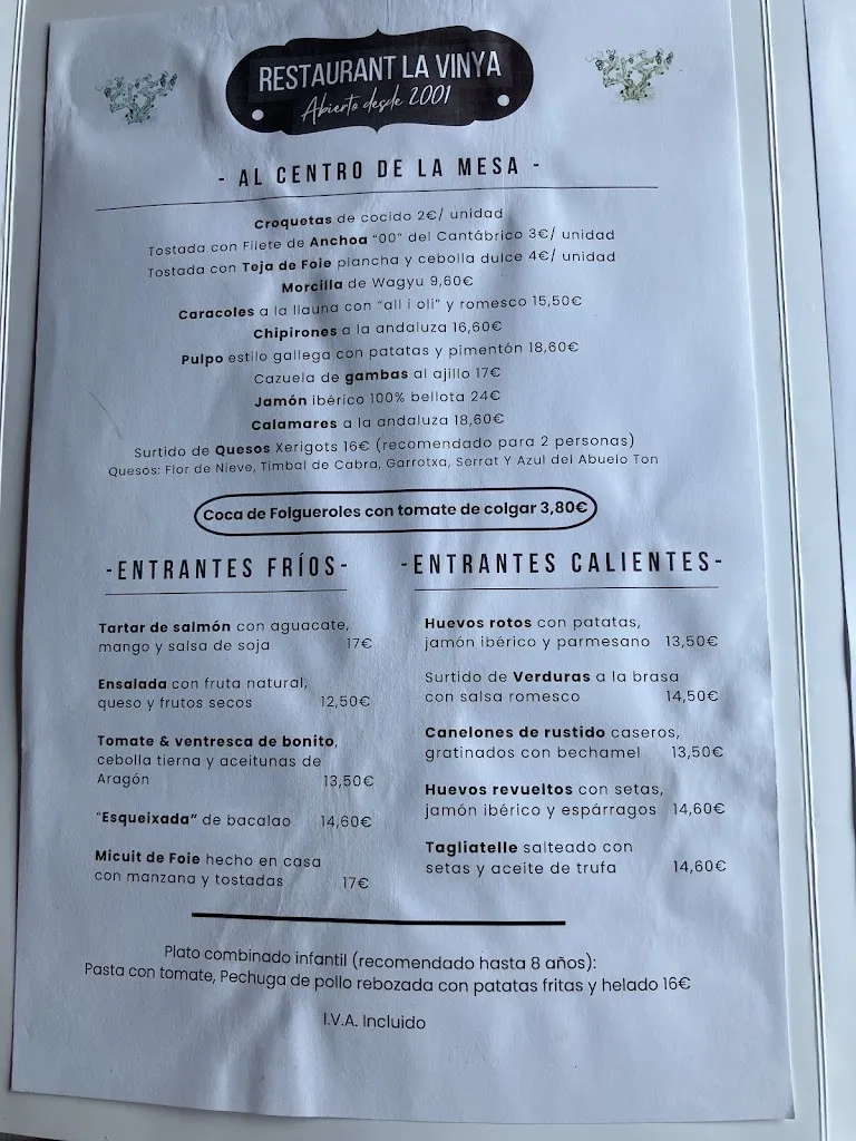 Menu_Restaurant La Vinya Alella_Alella_image_3