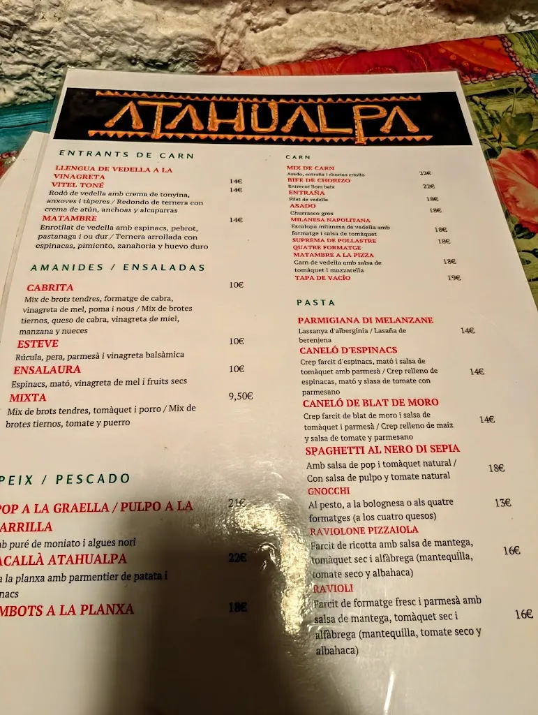 Menu_Restaurant Atahualpa_Argentona_image_1