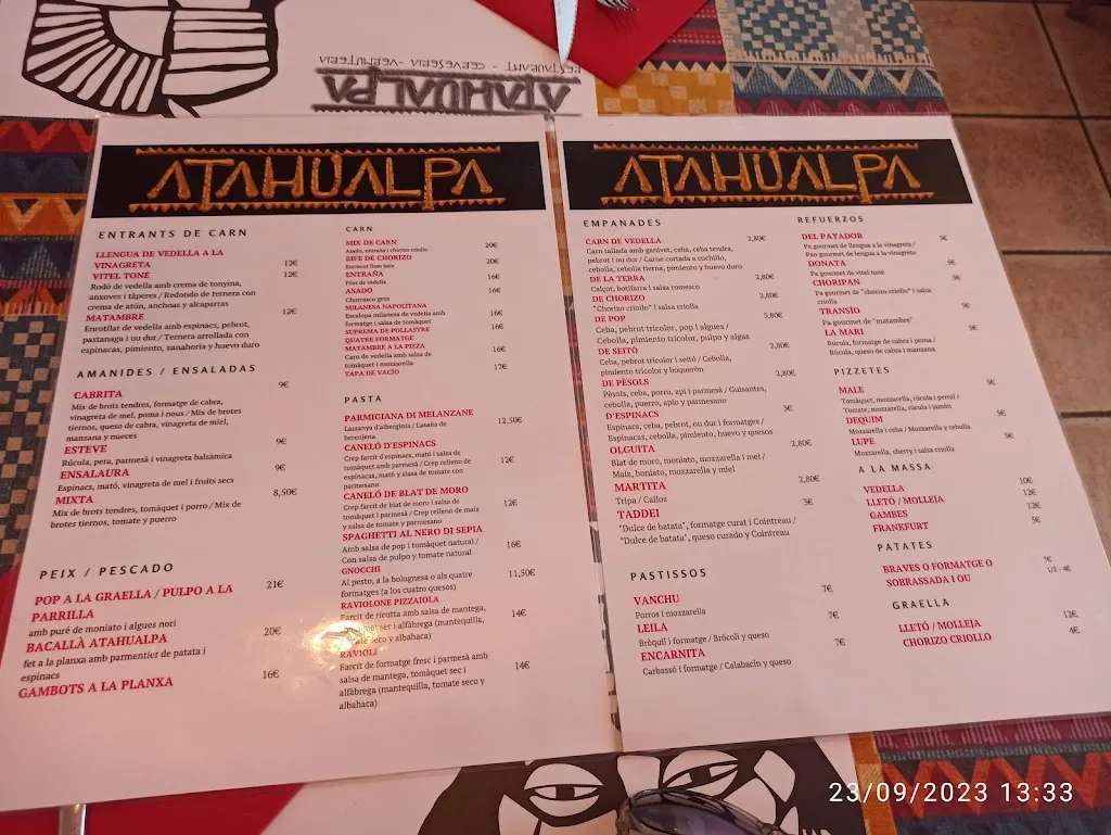 Menu_Restaurant Atahualpa_Argentona_image_2