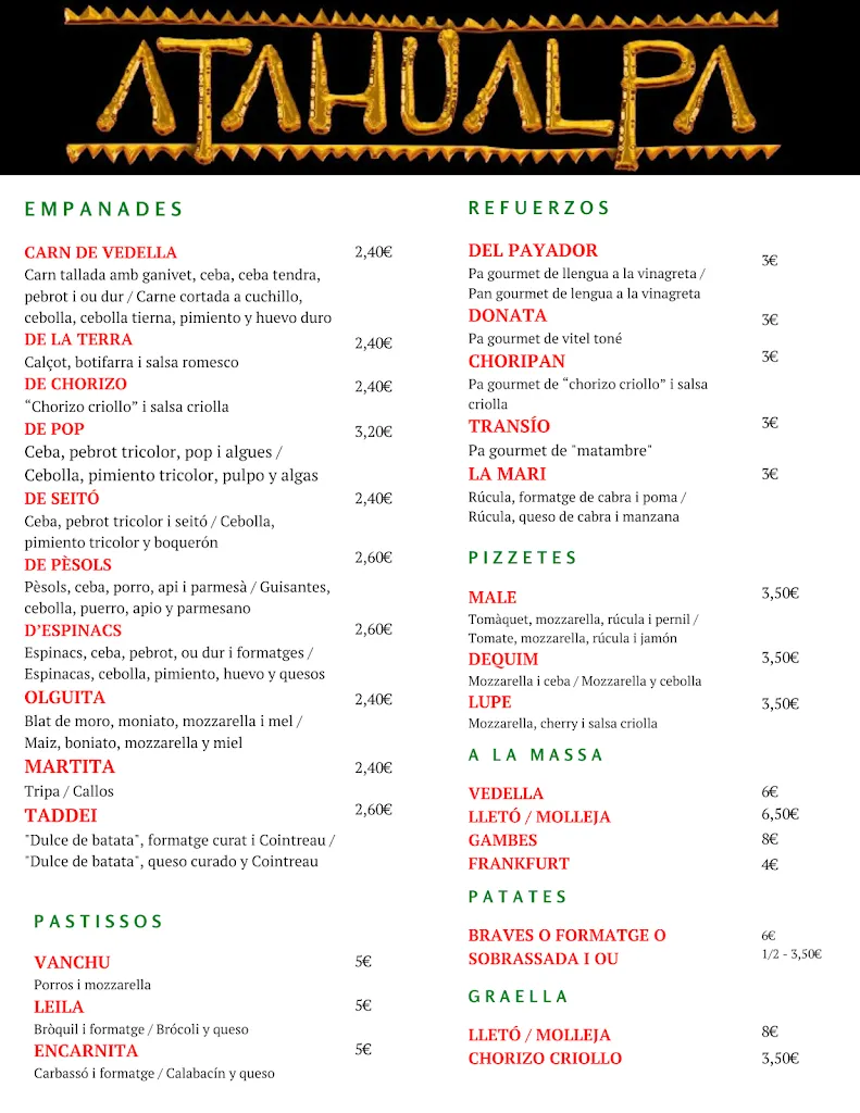 Menu_Restaurant Atahualpa_Argentona_image_3