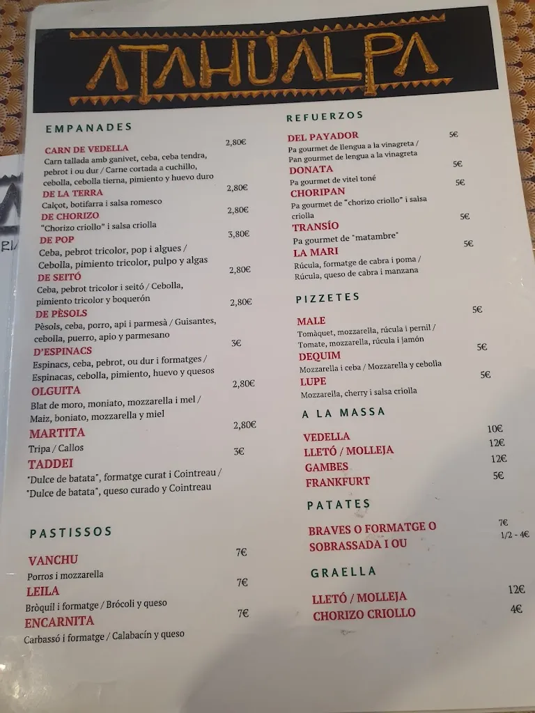 Menu_Restaurant Atahualpa_Argentona_image_4