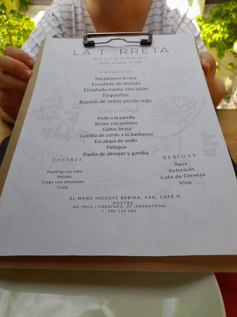 Menu_La Torreta d'Argentona_Argentona_image_1