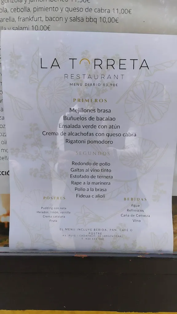 Menu_La Torreta d'Argentona_Argentona_image_3
