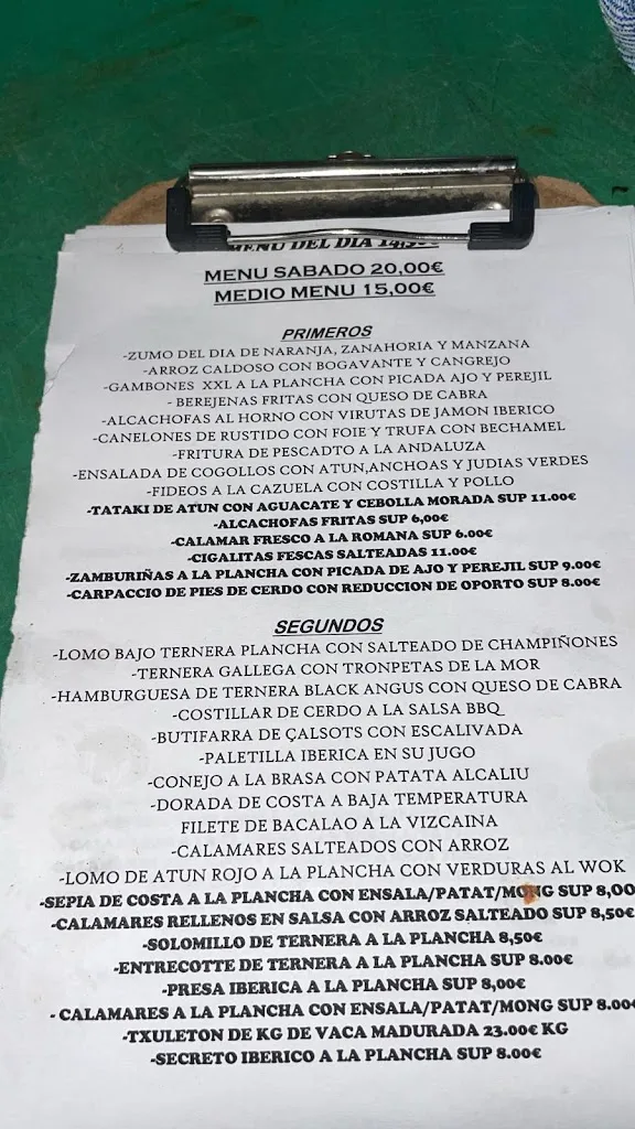 Menu_Bar Restaurant el Loro_Argentona_image_3