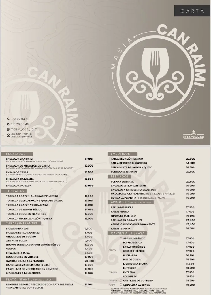 Menu_Nova Masia Can Raimí Yaya Mari_Argentona_immagine_1