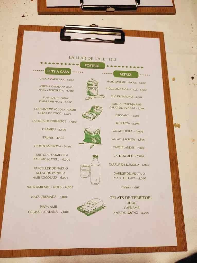 Menu_Restaurant la Llar de l'All i Oli_Badalona_image_1