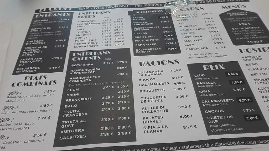 Menu_Bar-restaurant El Cruce_Balenyà_image_2