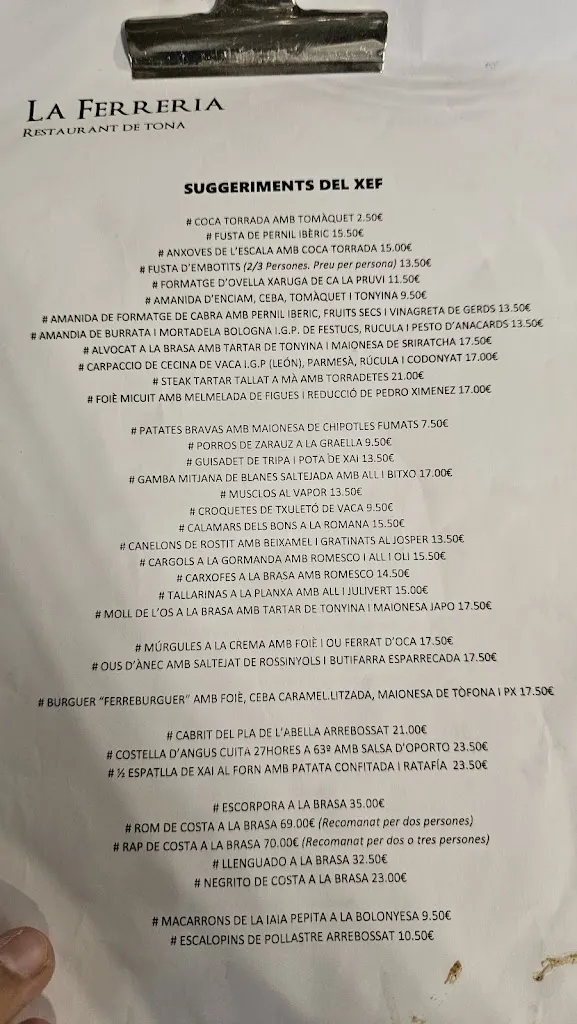 Menu_Restaurant La Ferreria_Balenyà_image_2
