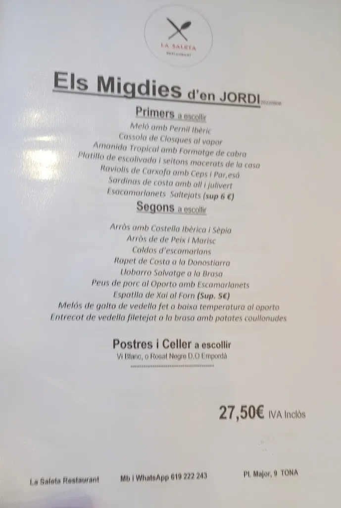 Menu_La Saleta Restaurant_Balenyà_immagine_2