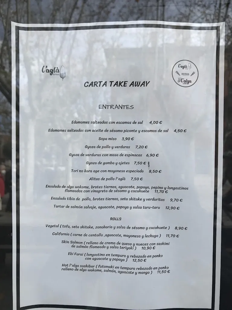 Menu_l'aglà gastrobar_Begues_image_1